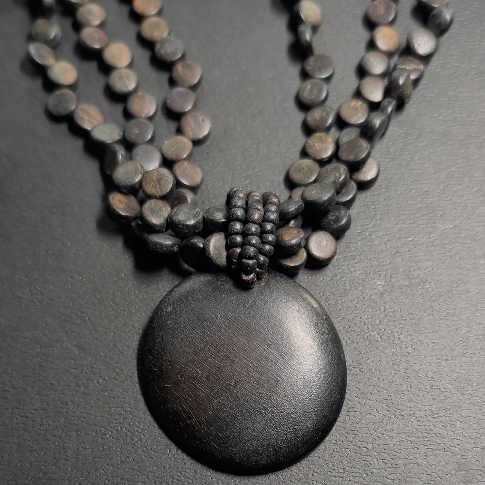 Handmade Black Wood Necklace